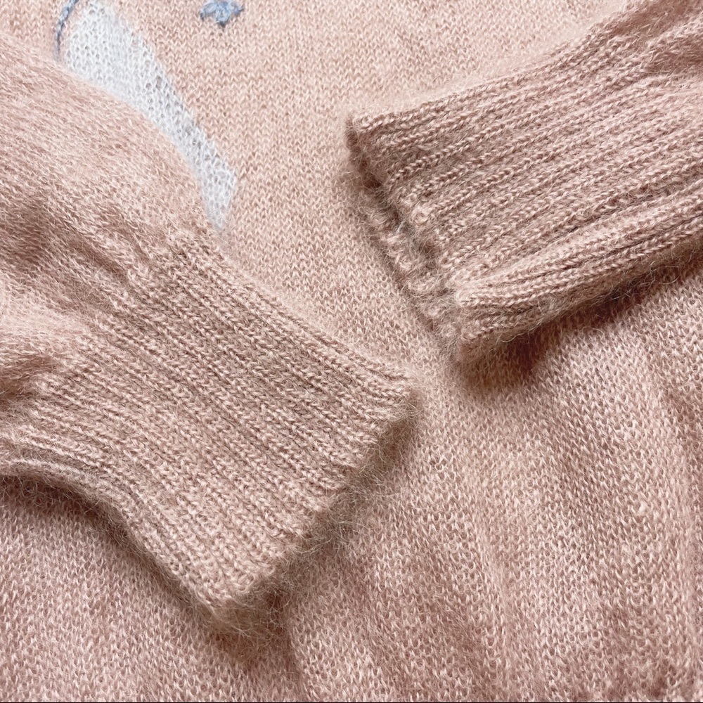 Vintage 80s Aspiring New Zealand Mohair Pullover Argyle Sweater Rapaki Mahana L - Picture 8 of 14